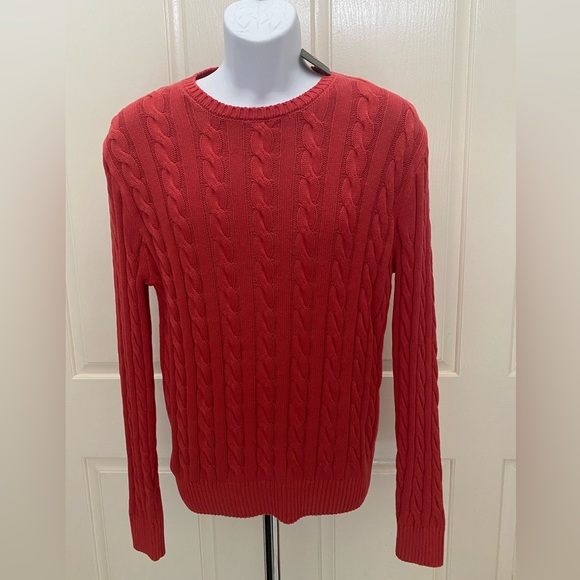 NEW wTag-MAGASCHONI Red Cable Crew Sweater M